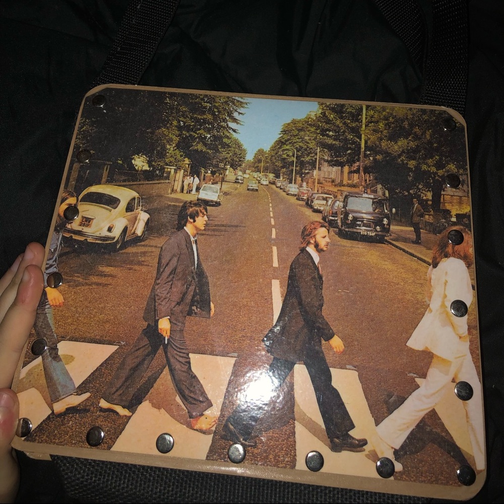 Beatles REAL vinyl record handbag.
